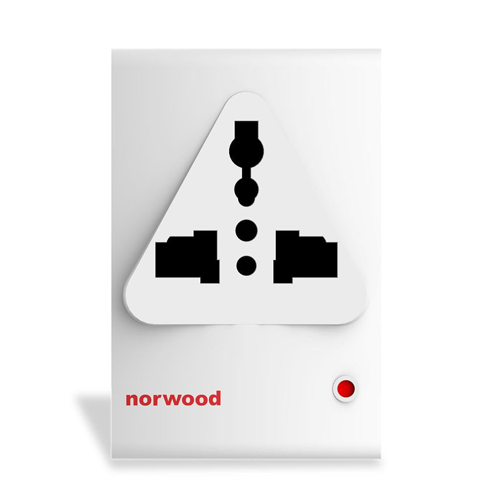 Norwood Mobilio 3 Pin Travel Universal Multi Plug With Indicator, White