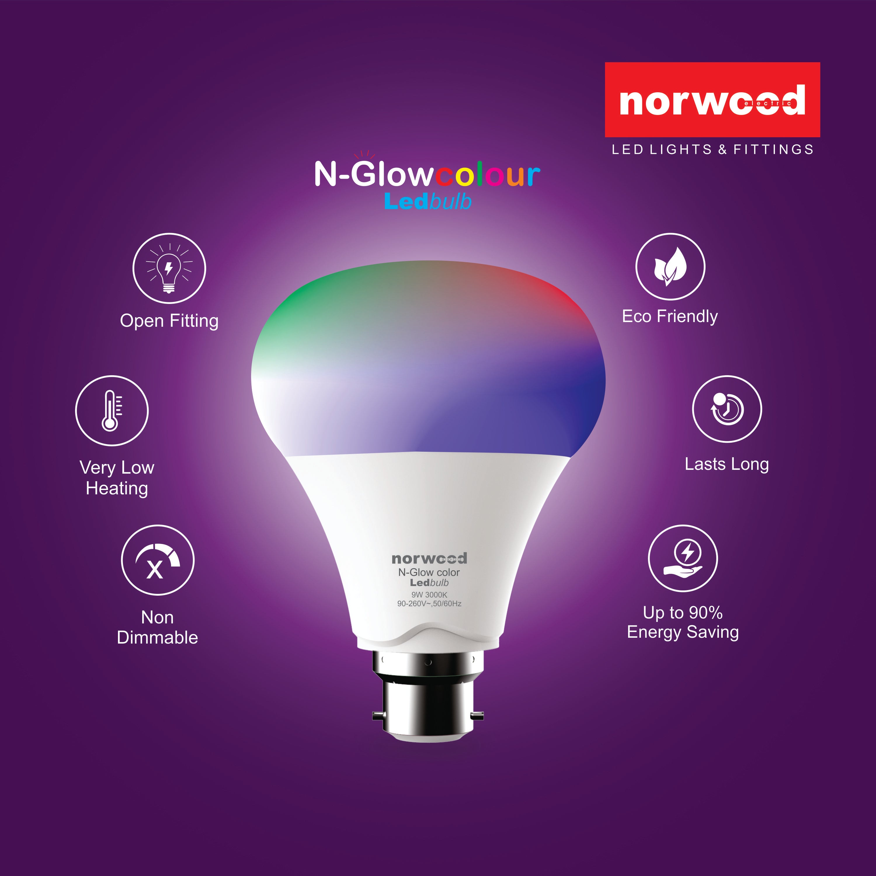N-Glow Color LED Bulb